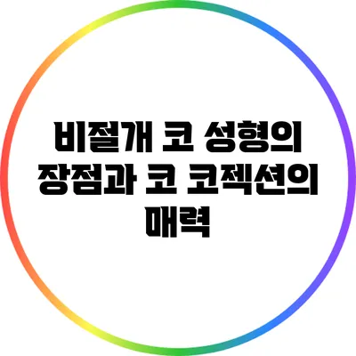 비절개 코 성형의 장점과 코 코젝션의 매력
