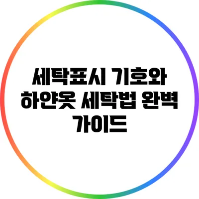 세탁표시 기호와 하얀옷 세탁법 완벽 가이드