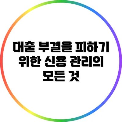대출 부결을 피하기 위한 신용 관리의 모든 것