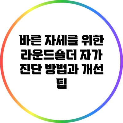 바른 자세를 위한 라운드숄더 자가 진단 방법과 개선 팁