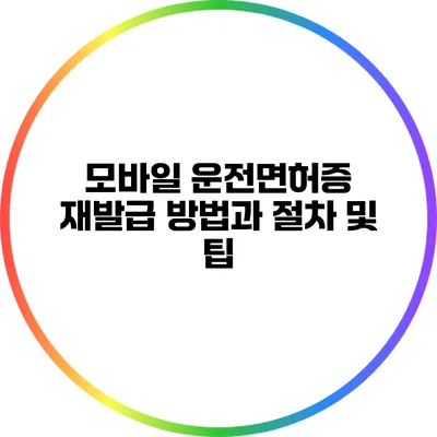 모바일 운전면허증 재발급 방법과 절차 및 팁