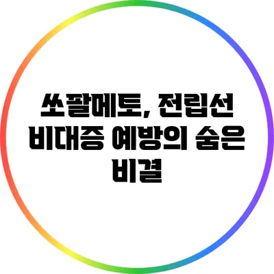 쏘팔메토, 전립선 비대증 예방의 숨은 비결