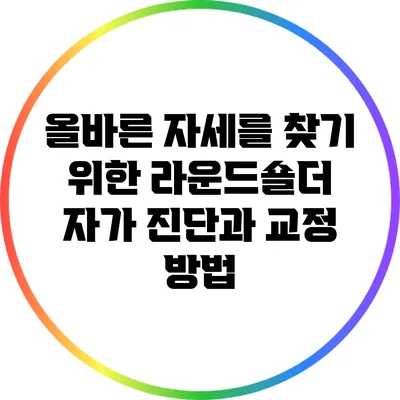 올바른 자세를 찾기 위한 라운드숄더 자가 진단과 교정 방법