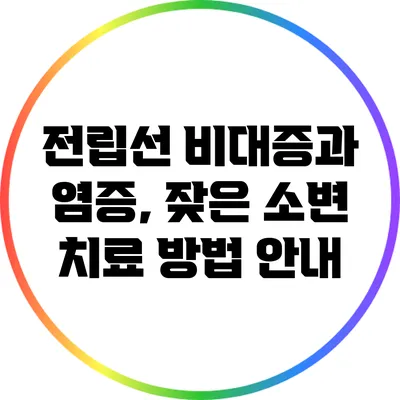 전립선 비대증과 염증, 잦은 소변 치료 방법 안내