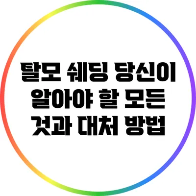 탈모 쉐딩: 당신이 알아야 할 모든 것과 대처 방법