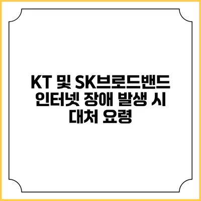 KT 및 SK브로드밴드 인터넷 장애 발생 시 대처 요령