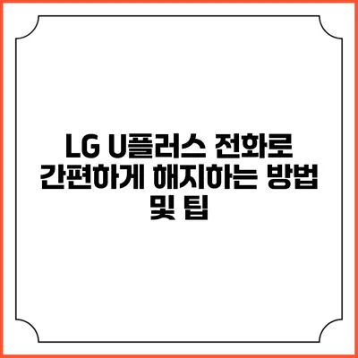 LG U플러스 전화로 간편하게 해지하는 방법 및 팁
