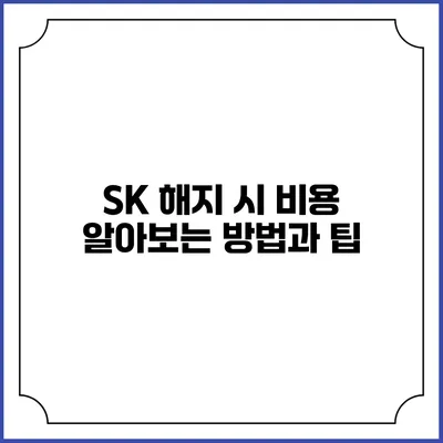 SK 해지 시 비용 알아보는 방법과 팁