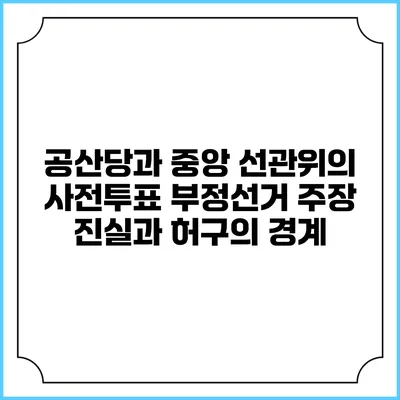 공산당과 중앙 선관위의 사전투표 부정선거 주장: 진실과 허구의 경계