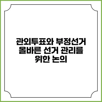 관외투표와 부정선거: 올바른 선거 관리를 위한 논의