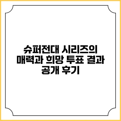 슈퍼전대 시리즈의 매력과 희망 투표 결과 공개 후기