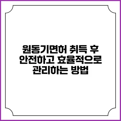 원동기면허 취득 후 안전하고 효율적으로 관리하는 방법