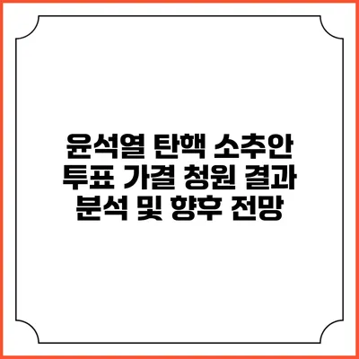 윤석열 탄핵 소추안 투표 가결 청원 결과 분석 및 향후 전망
