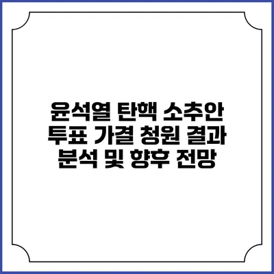 윤석열 탄핵 소추안 투표 가결 청원 결과 분석 및 향후 전망