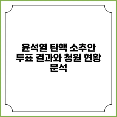 윤석열 탄핵 소추안 투표 결과와 청원 현황 분석