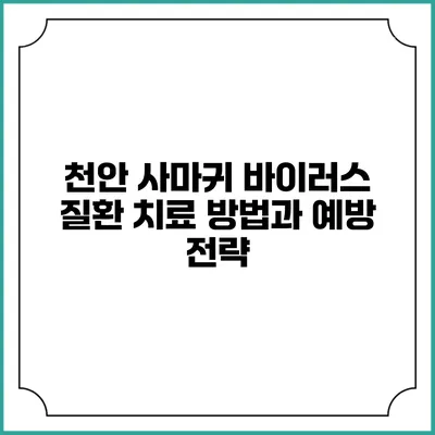 천안 사마귀 바이러스 질환 치료 방법과 예방 전략