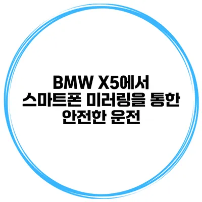 BMW X5에서 스마트폰 미러링을 통한 안전한 운전