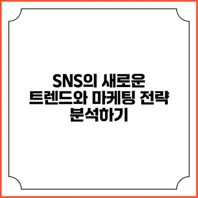 SNS의 새로운 트렌드와 마케팅 전략 분석하기