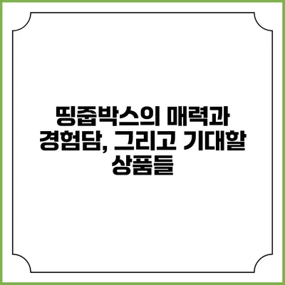 띵줍박스의 매력과 경험담, 그리고 기대할 상품들