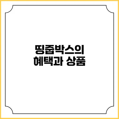 띵줍박스의 혜택과 상품