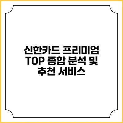 신한카드 프리미엄 TOP 종합 분석 및 추천 서비스