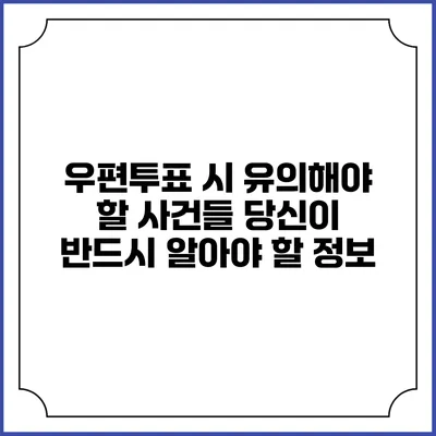 우편투표 시 유의해야 할 사건들: 당신이 반드시 알아야 할 정보