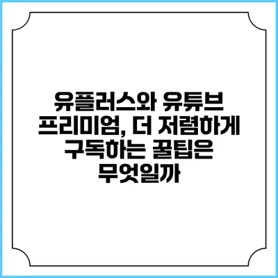 유플러스와 유튜브 프리미엄, 더 저렴하게 구독하는 꿀팁은 무엇일까?