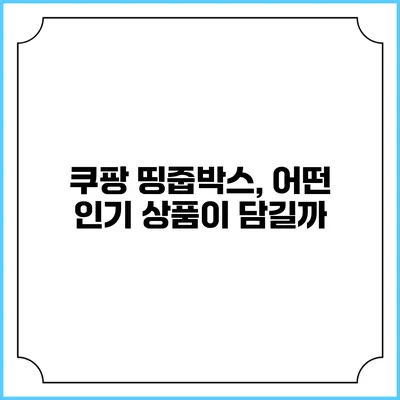 쿠팡 띵줍박스, 어떤 인기 상품이 담길까?
