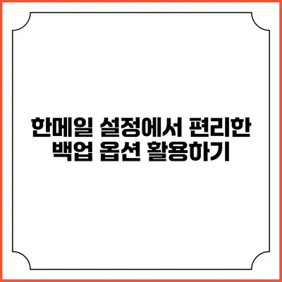 한메일 설정에서 편리한 백업 옵션 활용하기